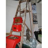 An old wooden step ladder.