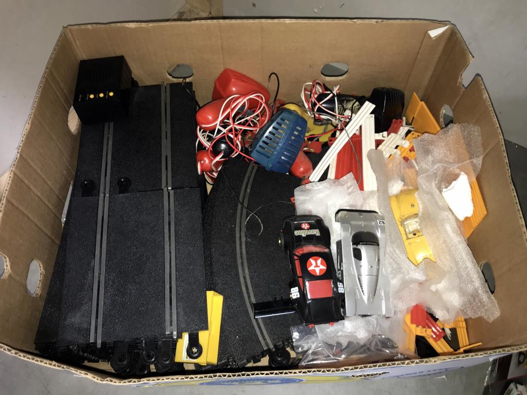 A Scalextric mighty Mini's & a box of track, cars & hand sets etc. - Image 2 of 3