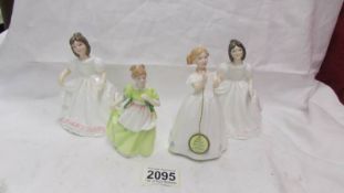 Four Royal Doulton figurines including Amanda and Catherine.