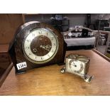 An 8 day chiming mantle clock & a 1920's 30 hour art deco clock