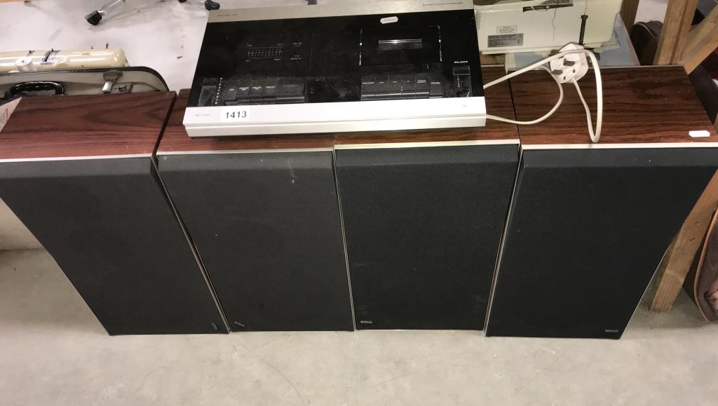 A Bang & Olufsen tape recorder & 2 pairs of Bang & Olufsen speakers (model Beocord 1700)