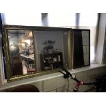 A large gilt framed bevel edge mirror 71 x 102 cm & another vintage gilt framed bevel edge mirror