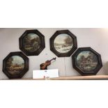 4 hexagonal framed pictures (frames made in Austria)