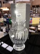 A boxed Dartington crystal vase (height 21cm)