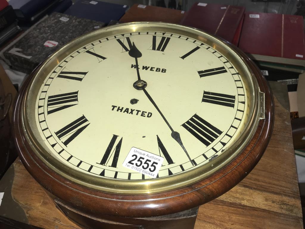 A circular wall clock - W Webb, Thaxstead. - Image 11 of 11