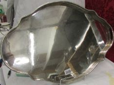 A silver plate gallery tray, 61 x 41 cm.