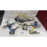 A selection of Japanese tin plate police airplanes and helicopters including large 'TN' Japan