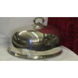 A large silver plate meat cover, 40 x 35 cm.