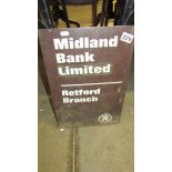 A Midland Bank Retford metal sign.