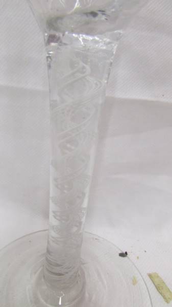 Two antique liquor glasses with spiral stems. - Image 3 of 4