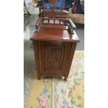 A mahogany bedside cabinet.