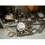 A large lot of metal ware.