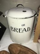 A large vintage enamel bread bin