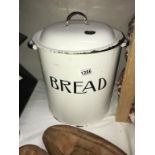 A large vintage enamel bread bin