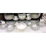 A mixed lot of white dinner ware including tureen (approximately 60 pieces)