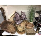 A good lot of wicker baskets etc.