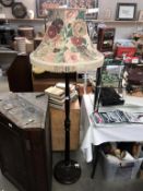 An Edwardian floor standing standard lamp (height to top of shade 168cm)