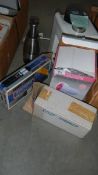 A mixed lot of new items including foot massager, lamp, coffee maker etc.