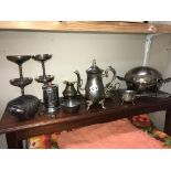 A 19th century Walker & Hall silver plated tureen & other items
