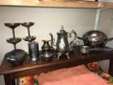 A 19th century Walker & Hall silver plated tureen & other items