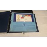 Two binders of Great Historic stamps first day covers and an album of airmail envelopes.