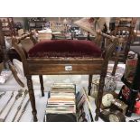 An Edwardian piano stool