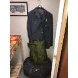 An RAF uniform, kit bag & clothing ****Condition report**** Trousers: leg 80cm,