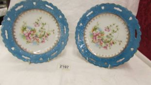 A pair of Victorian ribbon plates.