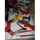 A quantity of tools, clamps etc.