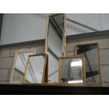 Five assorted mirrors.