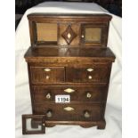 A small 19th century oak specimen dresser with bone handles & Escutcheons (1 door loose)