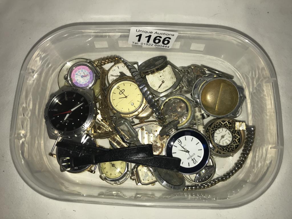 A mixed lot of watch heads & watch parts for spares - Image 2 of 2