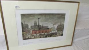 Laurence Stephen Lowry (1887-1976) Large unsigned print entitled 'An accident' published by Magnus