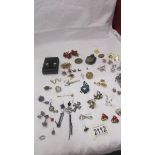 A mixed lot of earrings etc.