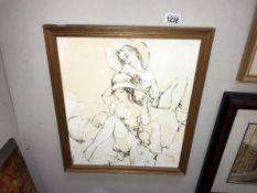 An oil on board of 2 ladies, signed Bernard Dufour (41.