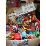 A box of assorted toys.