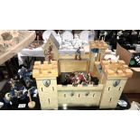 A toy Fort & quantity of toy knights & soldiers etc.