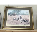 A large framed & glazed signed David Shepherd print 'The lunch break' (97cm x 77cm) (Collect only)