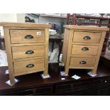 A pair of solid oak bedside chest of drawers (42cm x 32cm x 56cm high)