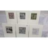 Henry Moore (1898-1986) Collection of 6 shelter sketch prints circa 1945.