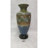 A Doulton Lambeth vase (repair to base).