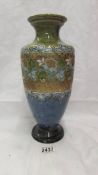 A Doulton Lambeth vase (repair to base).