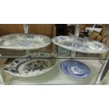 Two Spode "Camilla" blue and white plates,