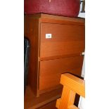 A two drawer mahogany bedside.