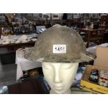 An English Military tin helmet with original liner ****Condition report**** Lining