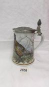 A Franklin Mint limited edition porcelain 'The Game Bird' Stein, 18cm tall.