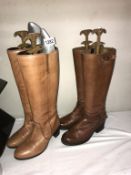 2 pairs of ladies leather boots (1 being Clark's) both size 5,
