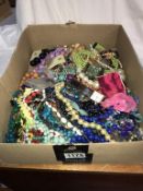 A large box of costume jewellery