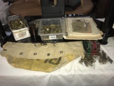 A collection of Militaria including quantity of used ammunition from .
