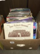 A box of LP records including Eddie Cochran,